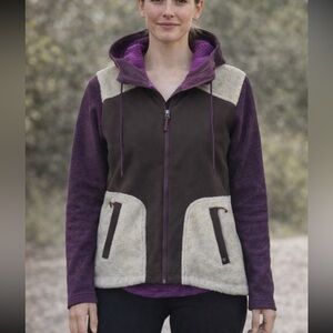 TITLE NINE BEATEN PATH SHERPA FLEECE FULL ZIP LINED JACKET WOMENS SMALL